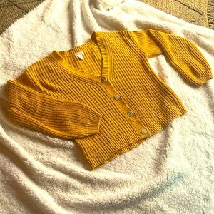 Cat & Jack Golden-Yellow Knit Cardigan Sweater